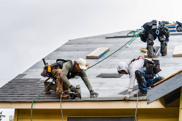 Professional Gutter Installation technician working in Newtown, PA